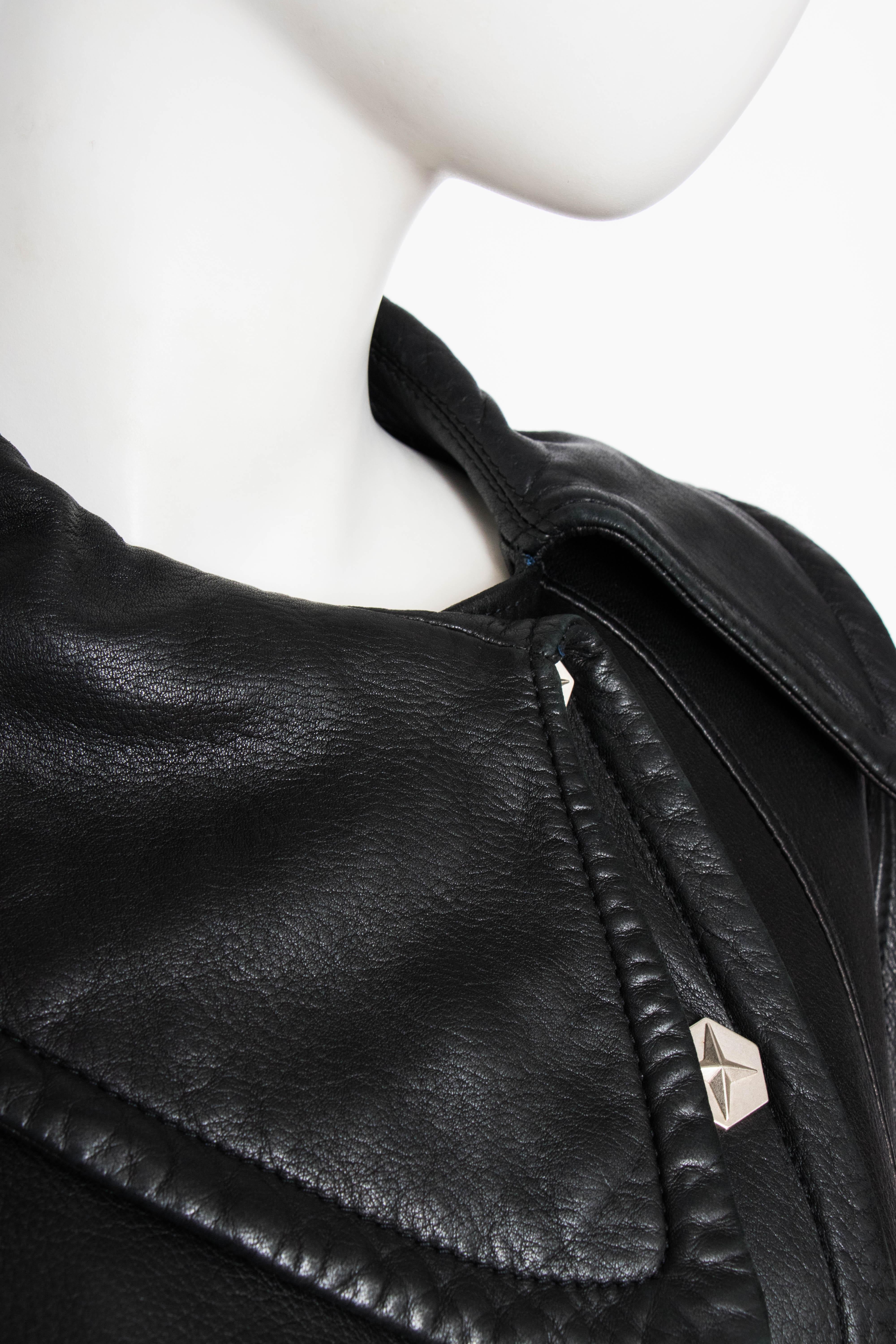 A 1980s Vintage Thierry Mugler Black Leather Jacket  3