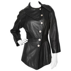 A 1980s Vintage Thierry Mugler Black Leather Jacket
