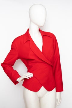 A 1980s Vintage Thierry Mugler Red Wool Blazer