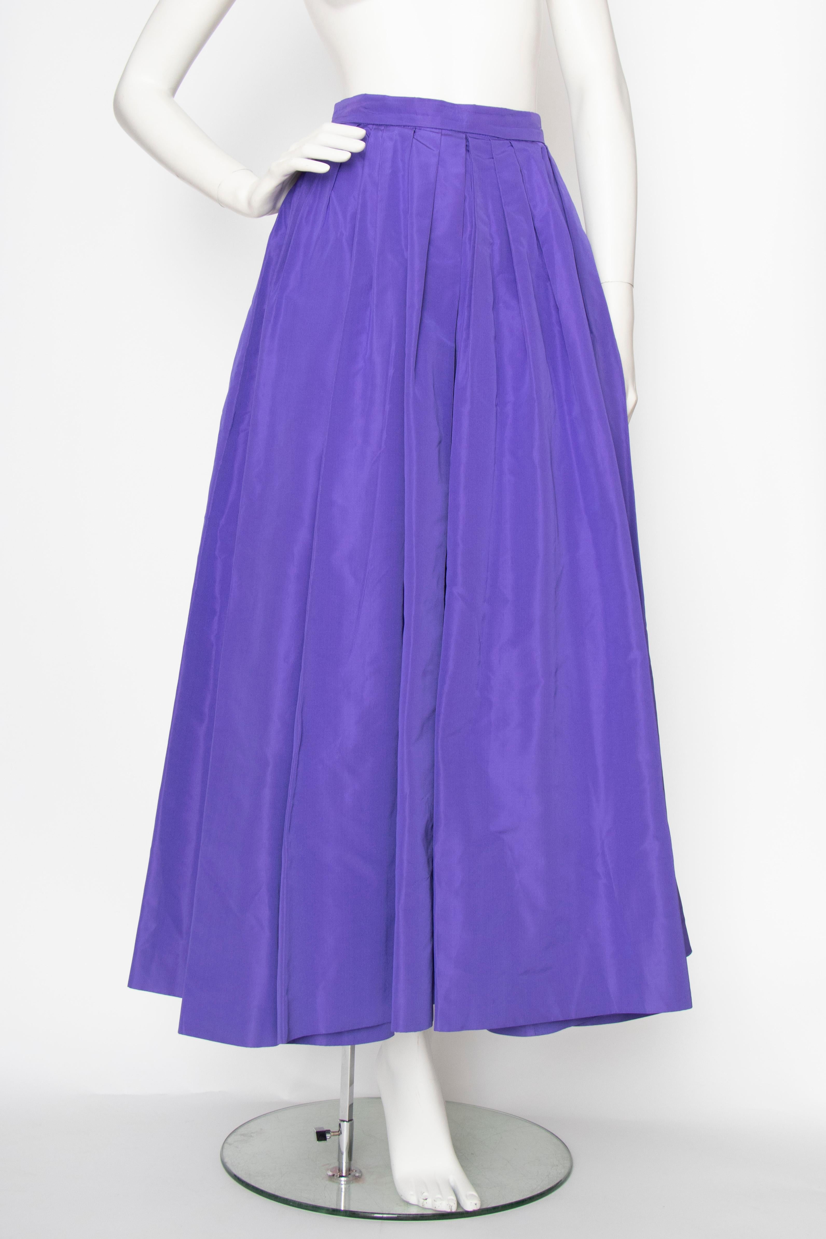 purple silk skirt