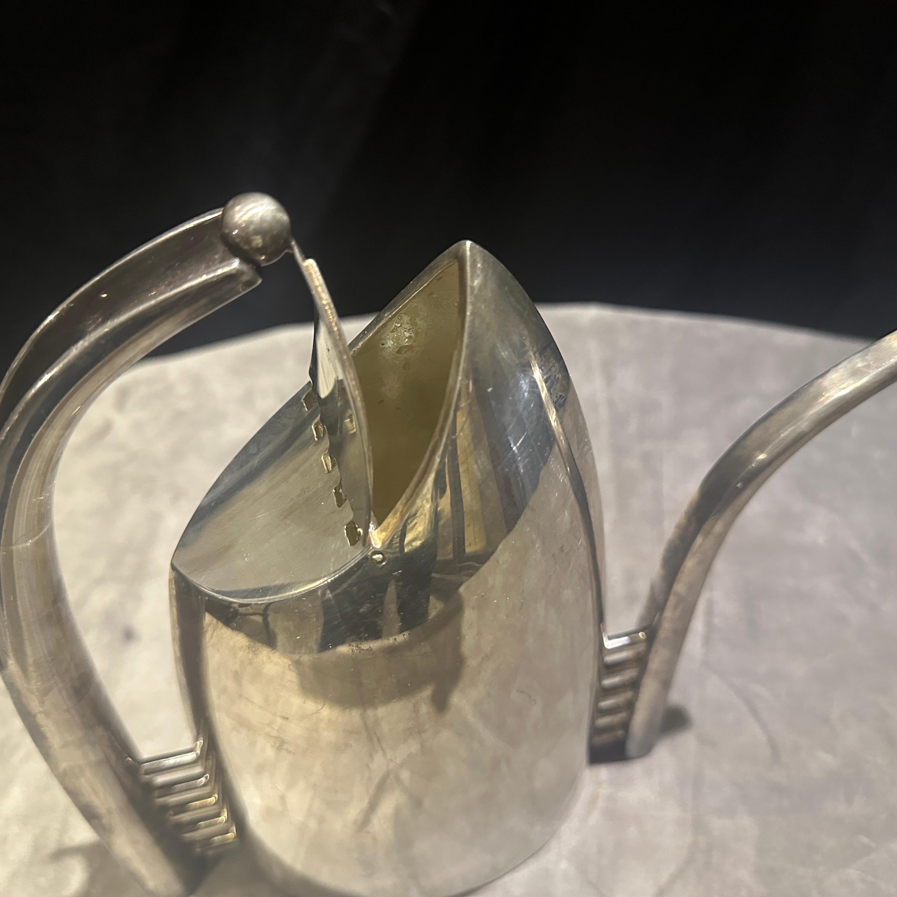Modern A 1989 Minimalist Silver Plated Fenice Coffee Pot Designed by Lino Sabattini For Sale