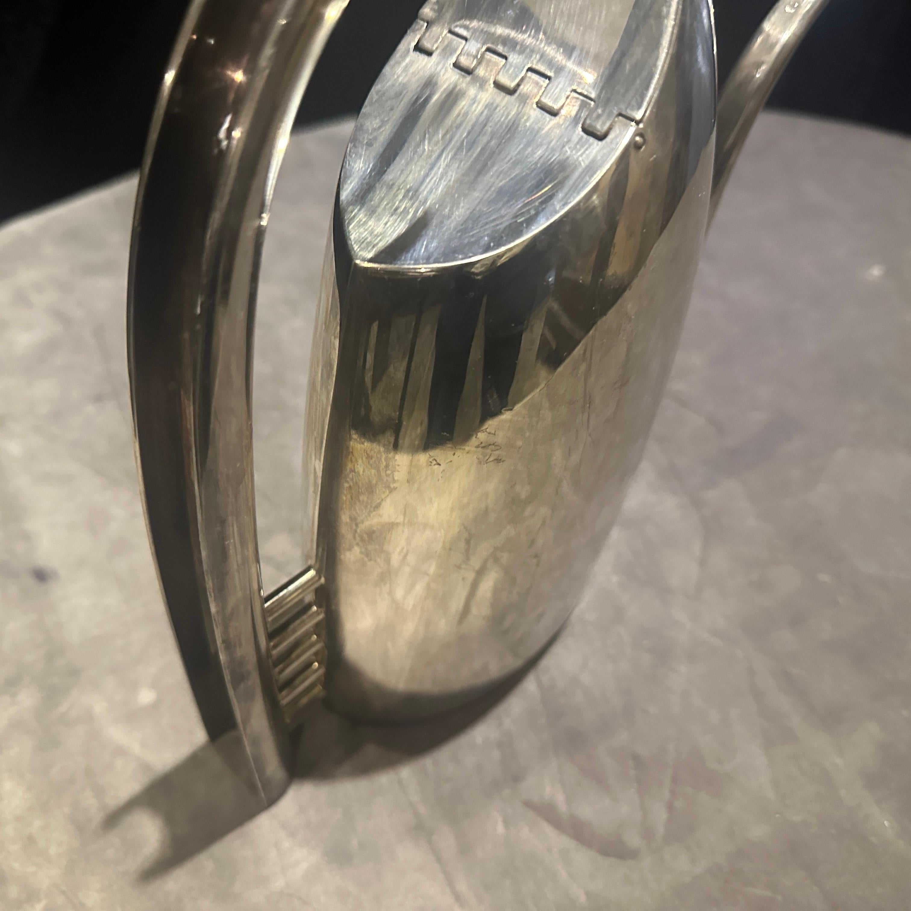 20th Century A 1989 Minimalist Silver Plated Fenice Coffee Pot Designed by Lino Sabattini For Sale