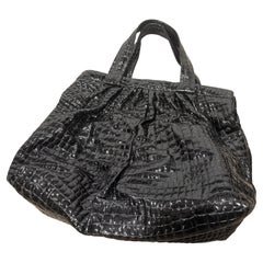 A 1990s Century Black Plastic Huge Italian Tote Bag by Zanotti Giuseppe