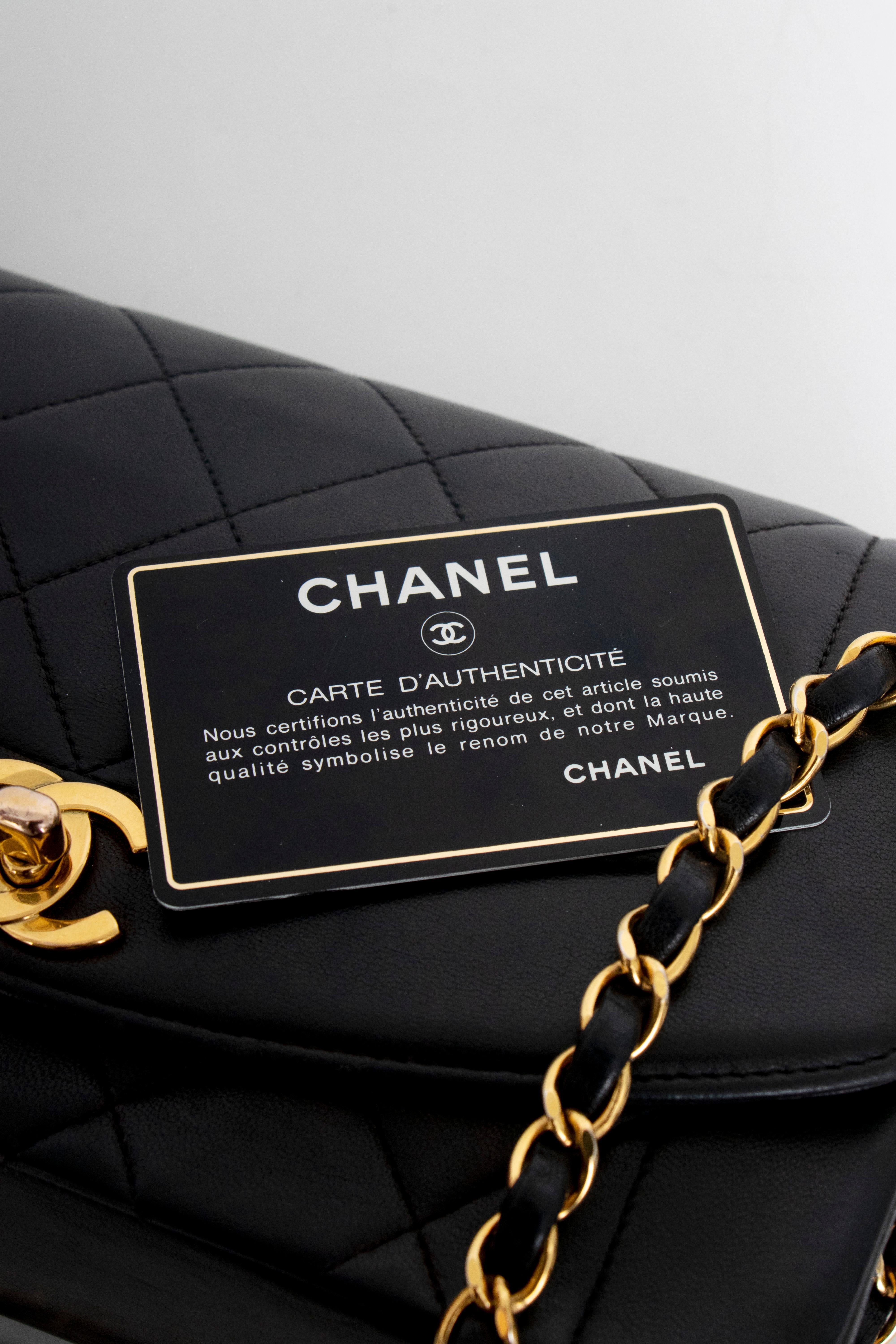 A 1990s Chanel Black Quilted Lambskin Bag Gold Hardware  2