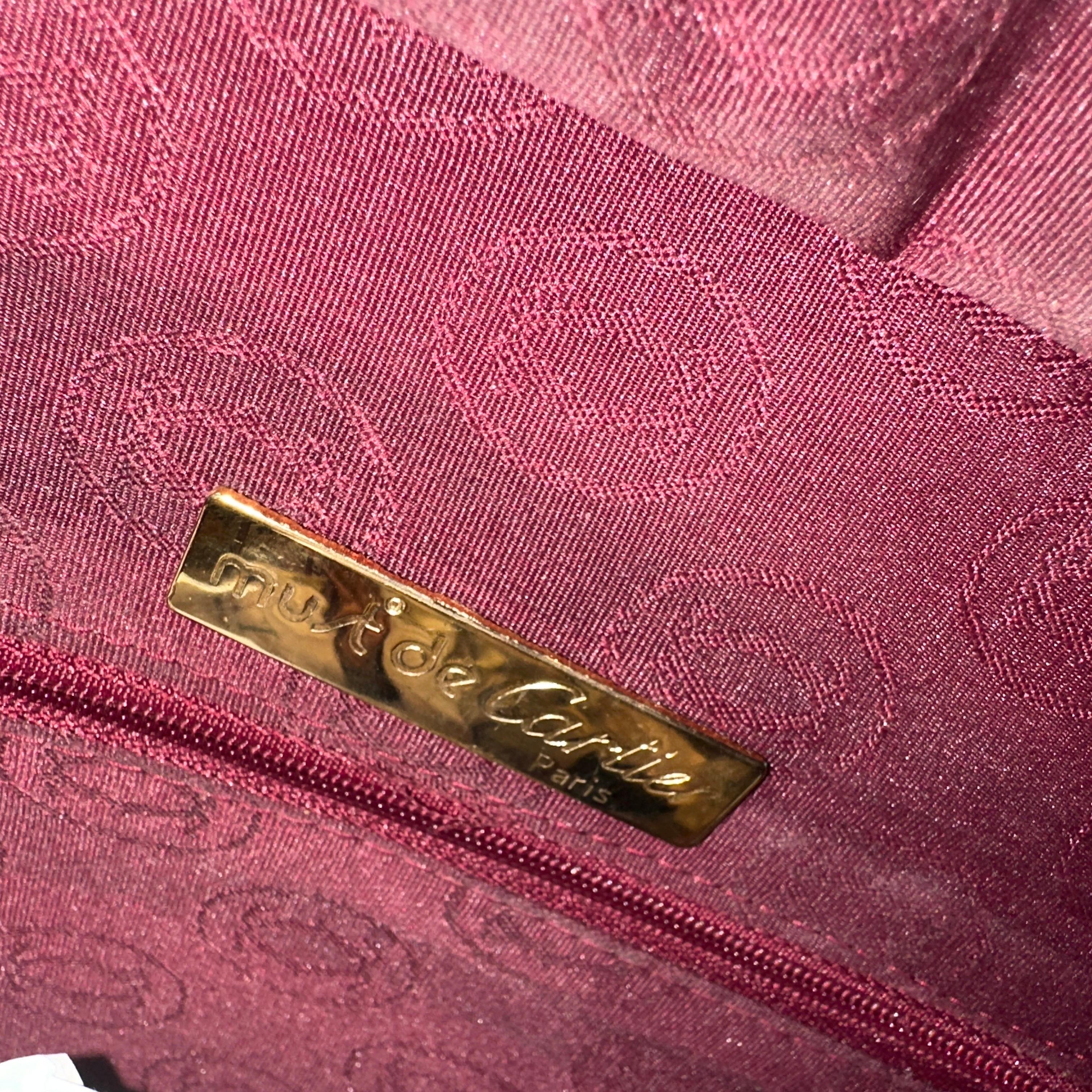 Brown A 1990s Elegant Bordeaux Leather and Brass by Cartier For Sale