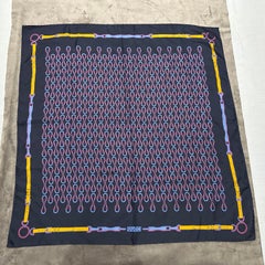 A 1990s Equestrian Motif Silk Scarf by Gucci
