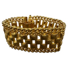 Ein hochwertiges Modeschmuck-Armband aus vergoldetem Metall aus Italien aus den 1990er Jahren