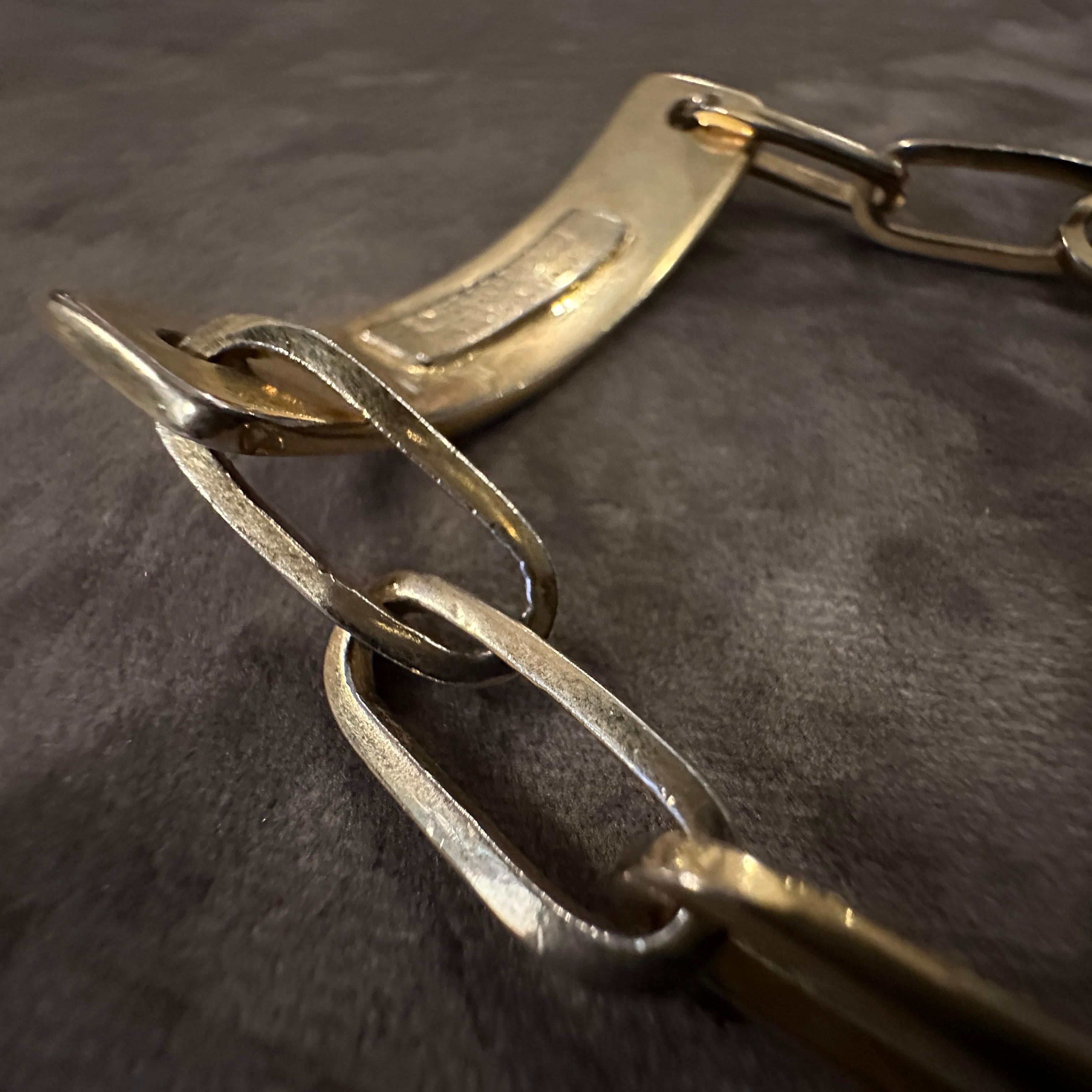 Women's or Men's A 1990s Iconic Gilded Metal Bracelet by Emilio Pucci For Sale
