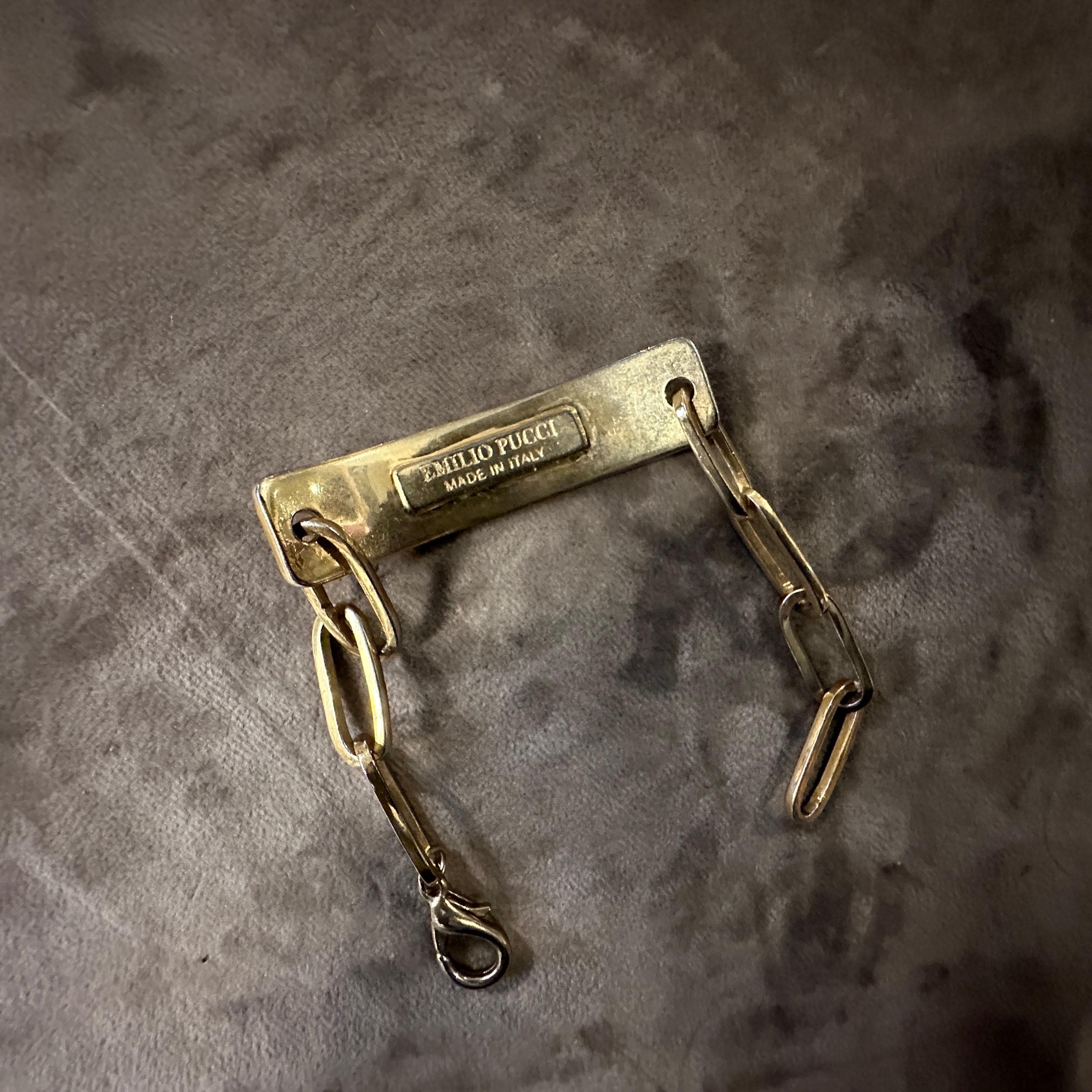 A 1990s Iconic Gilded Metal Bracelet by Emilio Pucci For Sale 2