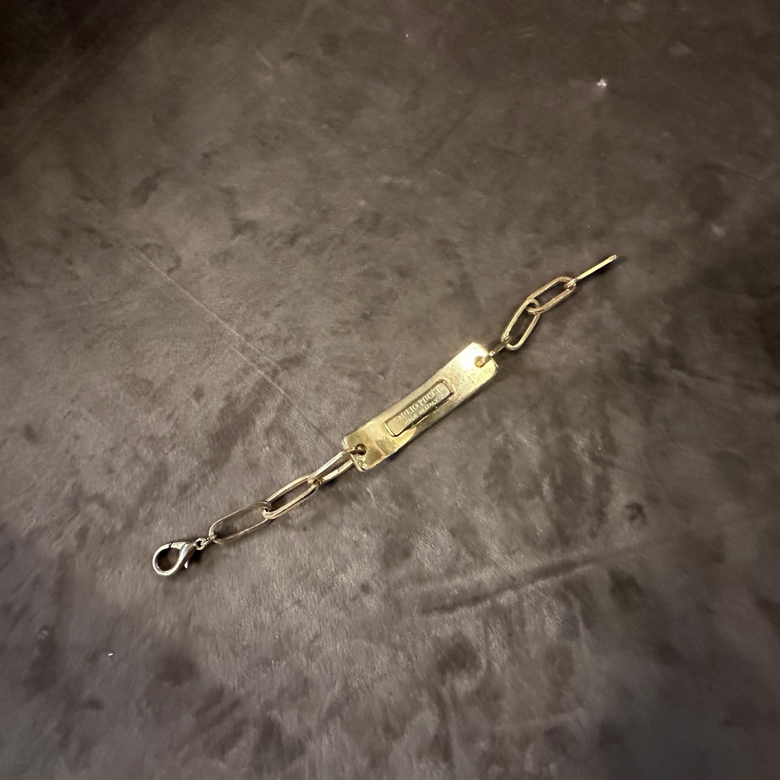 A 1990s Iconic Gilded Metal Bracelet by Emilio Pucci For Sale 3