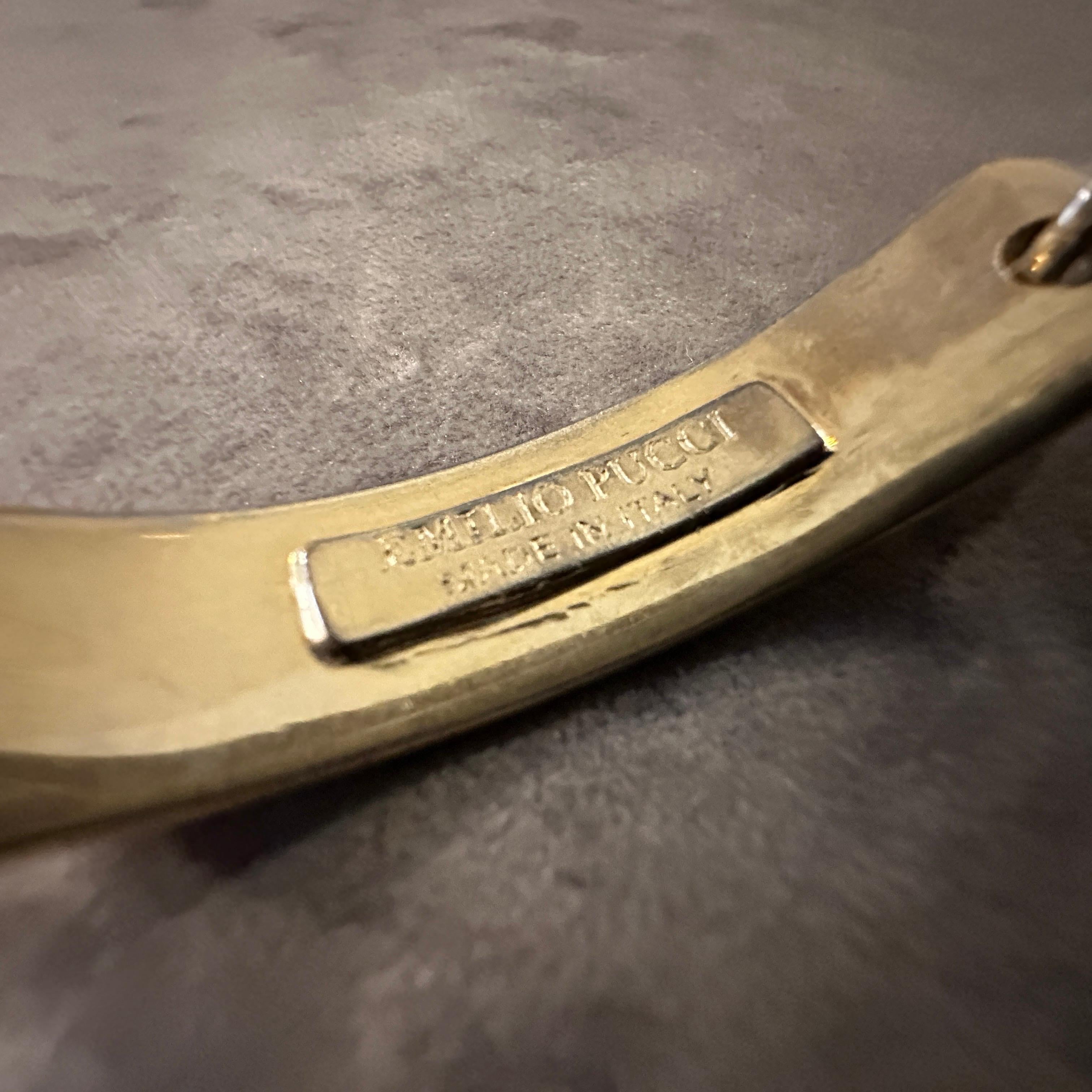 A 1990s Iconic Gilded Metal Bracelet by Emilio Pucci For Sale 4