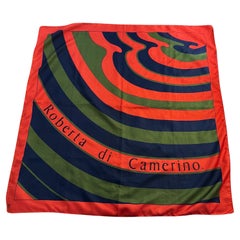 A 1990s Iconic Reb Blue and Green Scarf by Roberta di Camerino