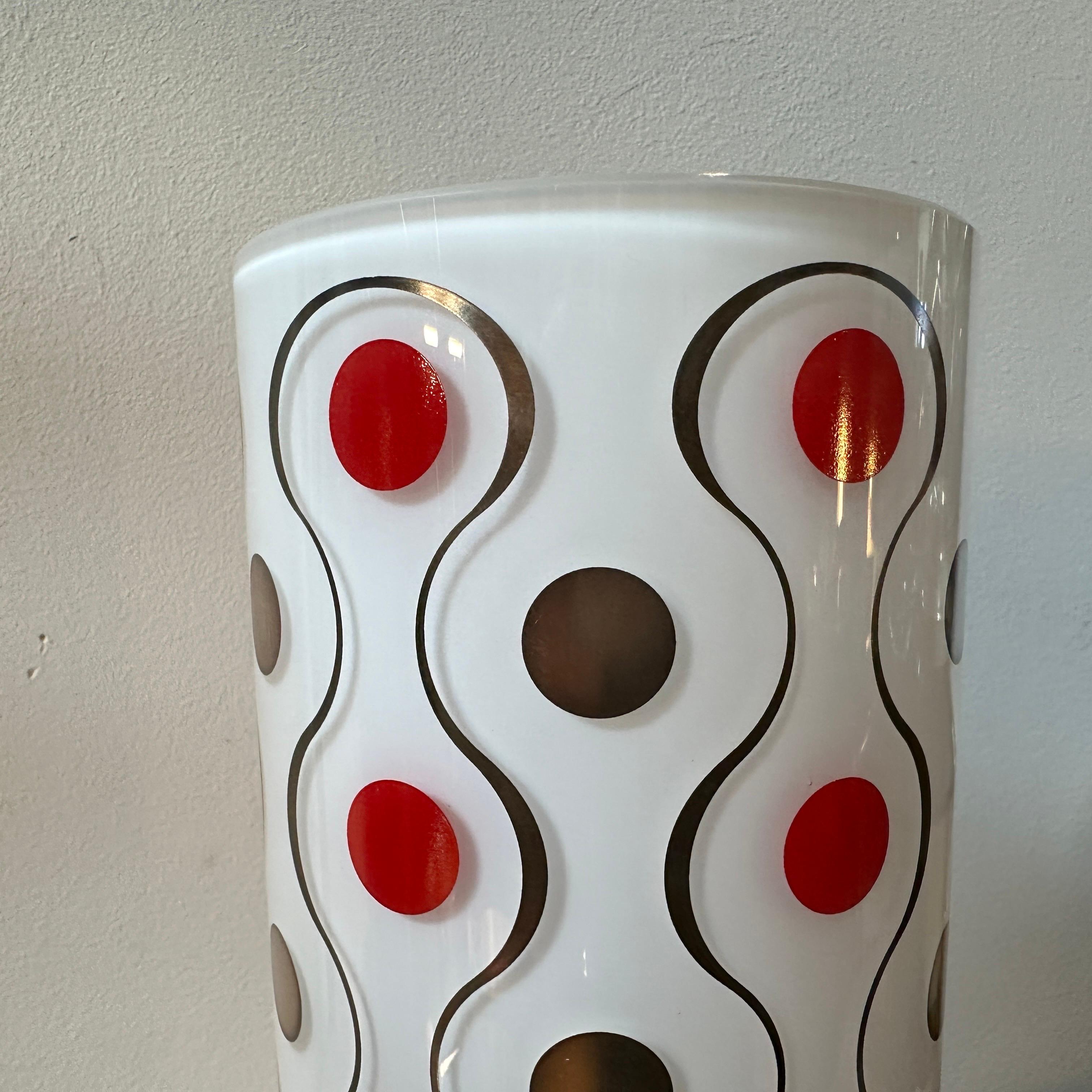 A 1990s Modern Hand Blown Glass and Silver Vase By Sottsass Associati for Egizia For Sale 6