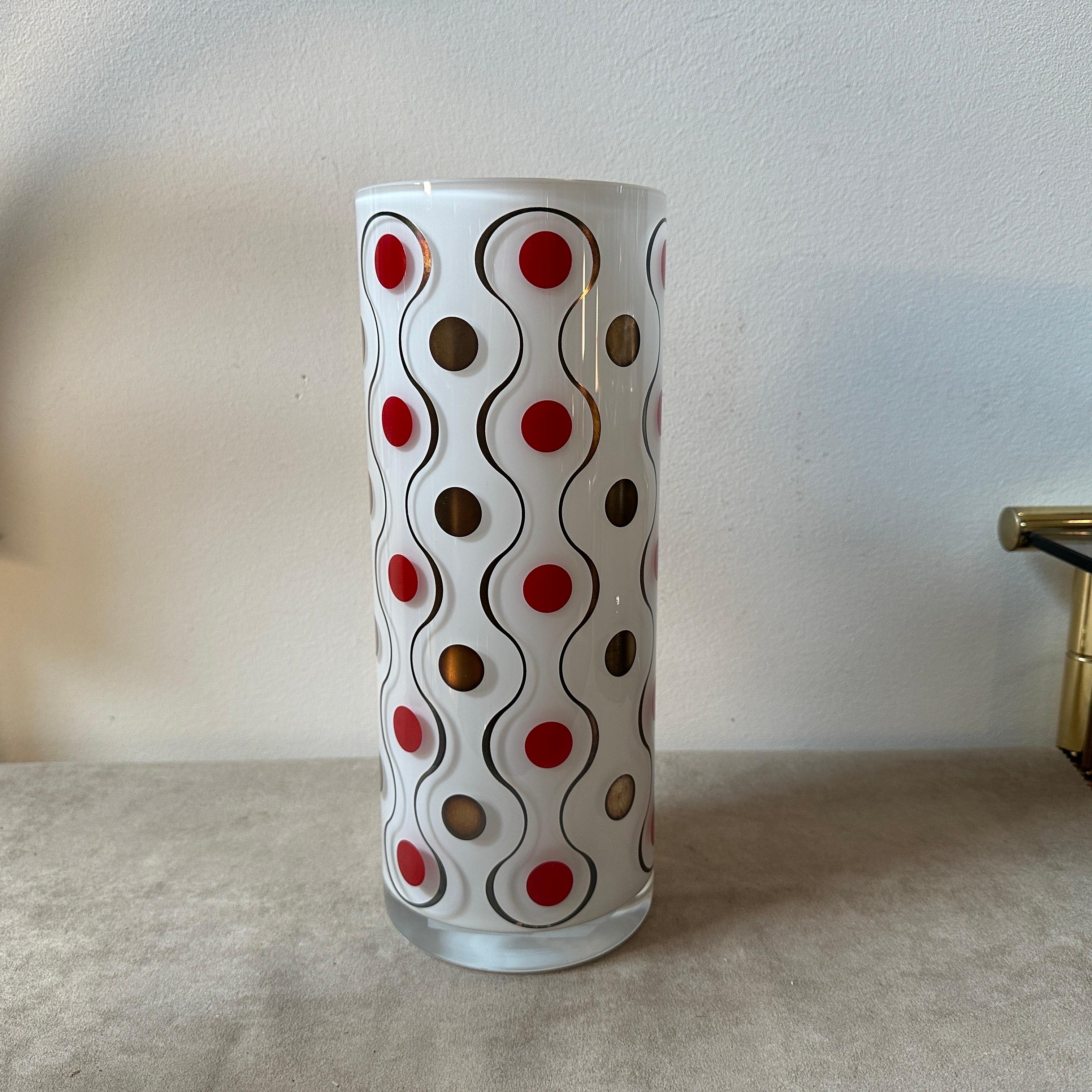 A 1990s Modern Hand Blown Glass and Silver Vase By Sottsass Associati for Egizia For Sale 8