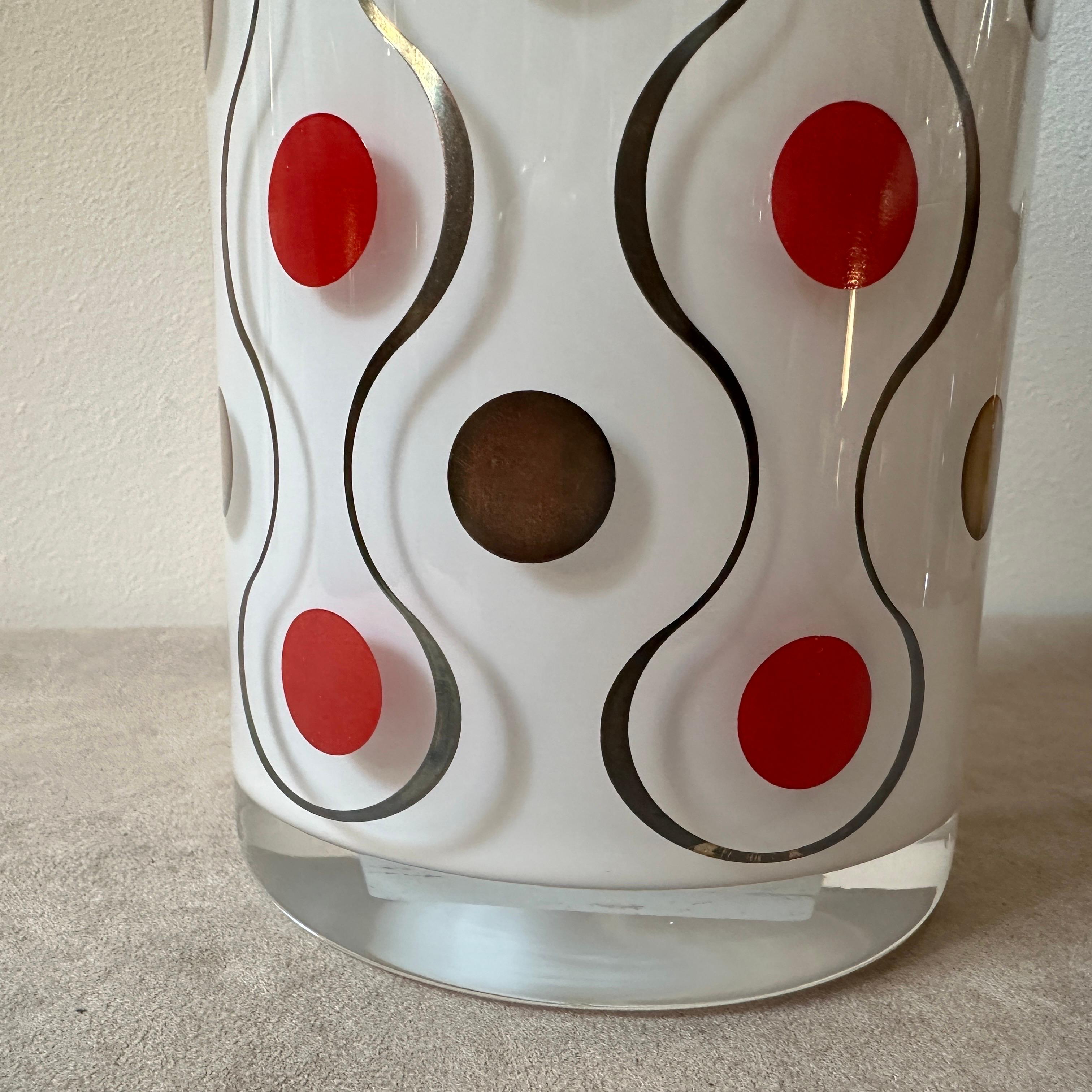 Italian A 1990s Modern Hand Blown Glass and Silver Vase By Sottsass Associati for Egizia For Sale