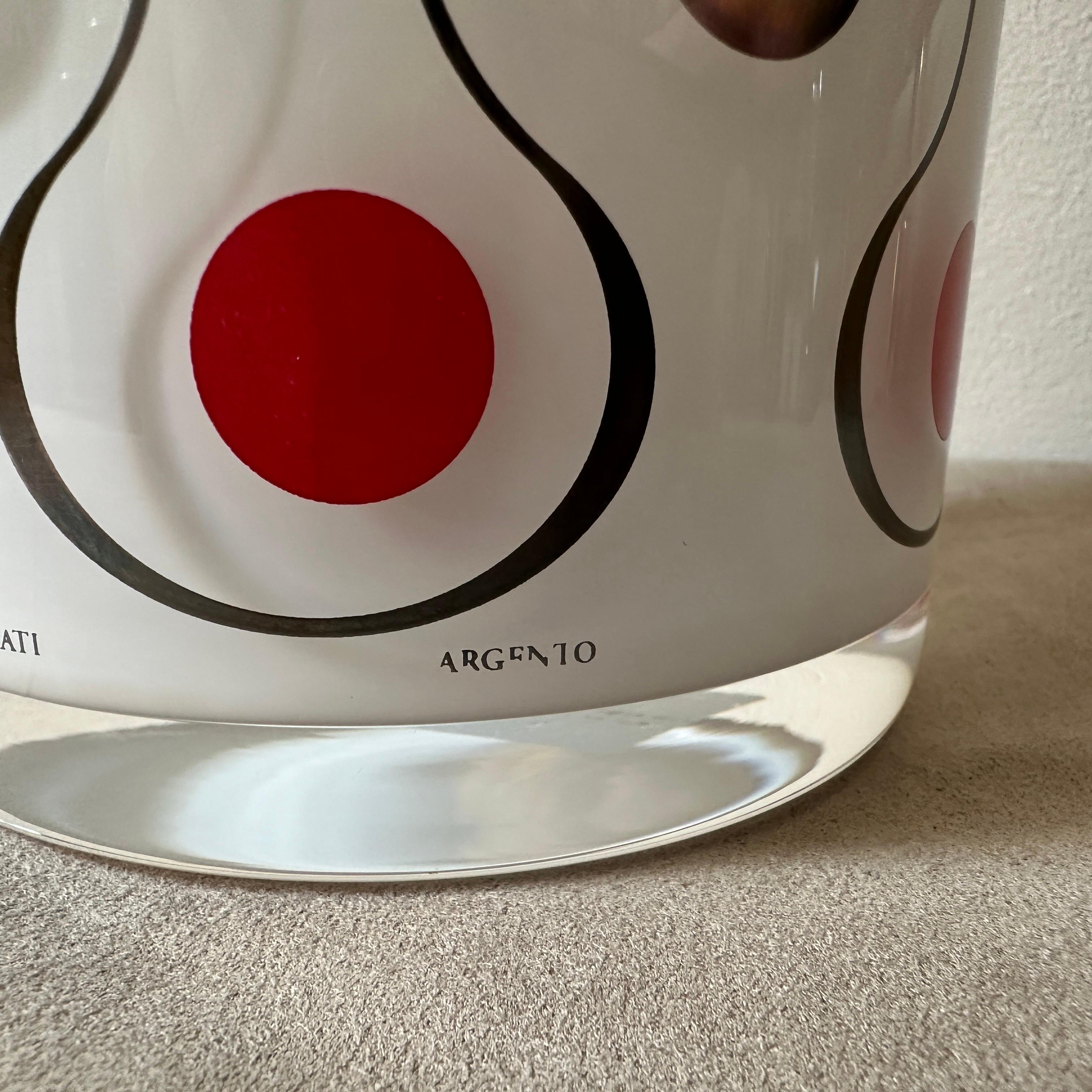 A 1990s Modern Hand Blown Glass and Silver Vase By Sottsass Associati for Egizia For Sale 1
