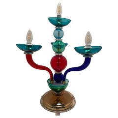 Eine Tischleuchte aus Murano-Glas und Messing von Sylcom aus den 1990er Jahren nach dem Vorbild von Gio Ponti