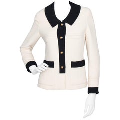 A 1990s Vintage Black And White Chanel Blazer Jacket 