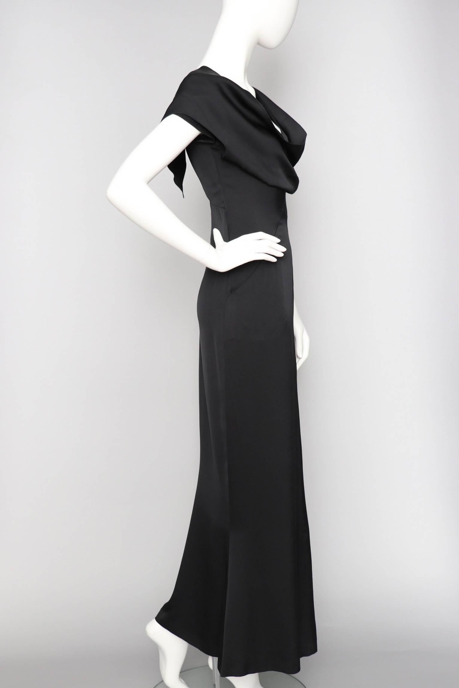 vintage black satin dress