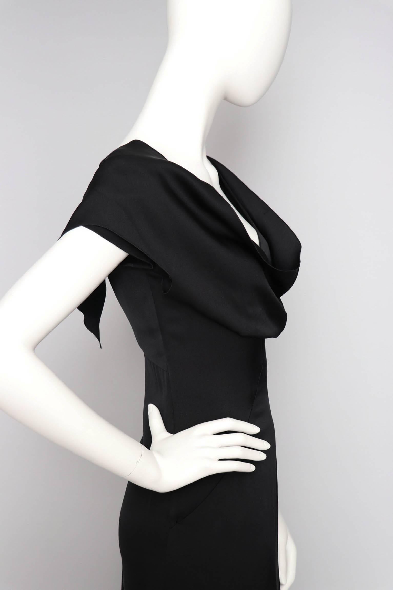 Women's or Men's A 1990s Vintage Black Silk Satin Chanel Evening Dress M