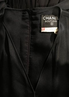 A 1990s Vintage Chanel Black Silk Jumpsuit With Chiffon Skirt