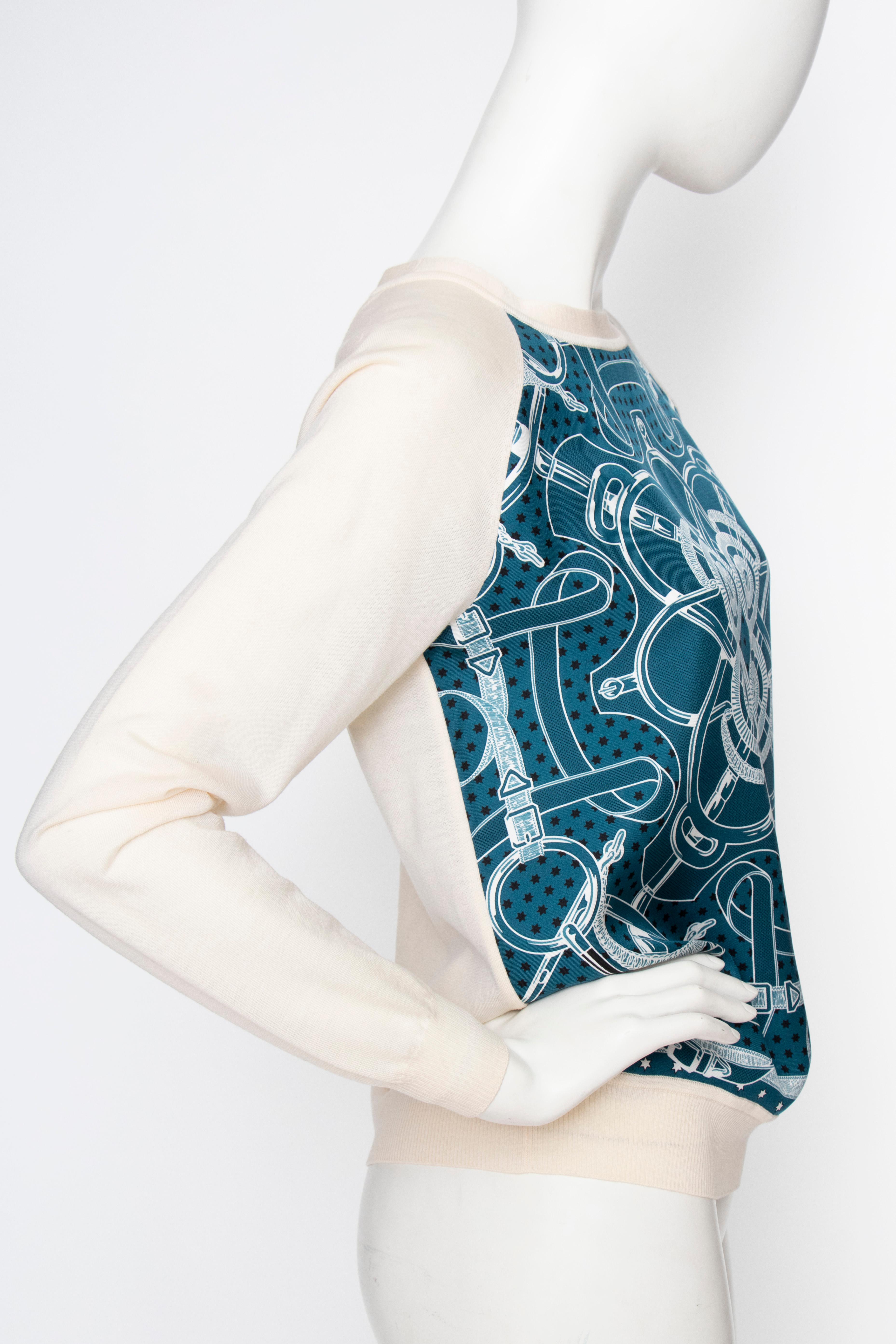 Gray A 1990s Vintage Hermès Silk & Cashmere Knit Blouse
