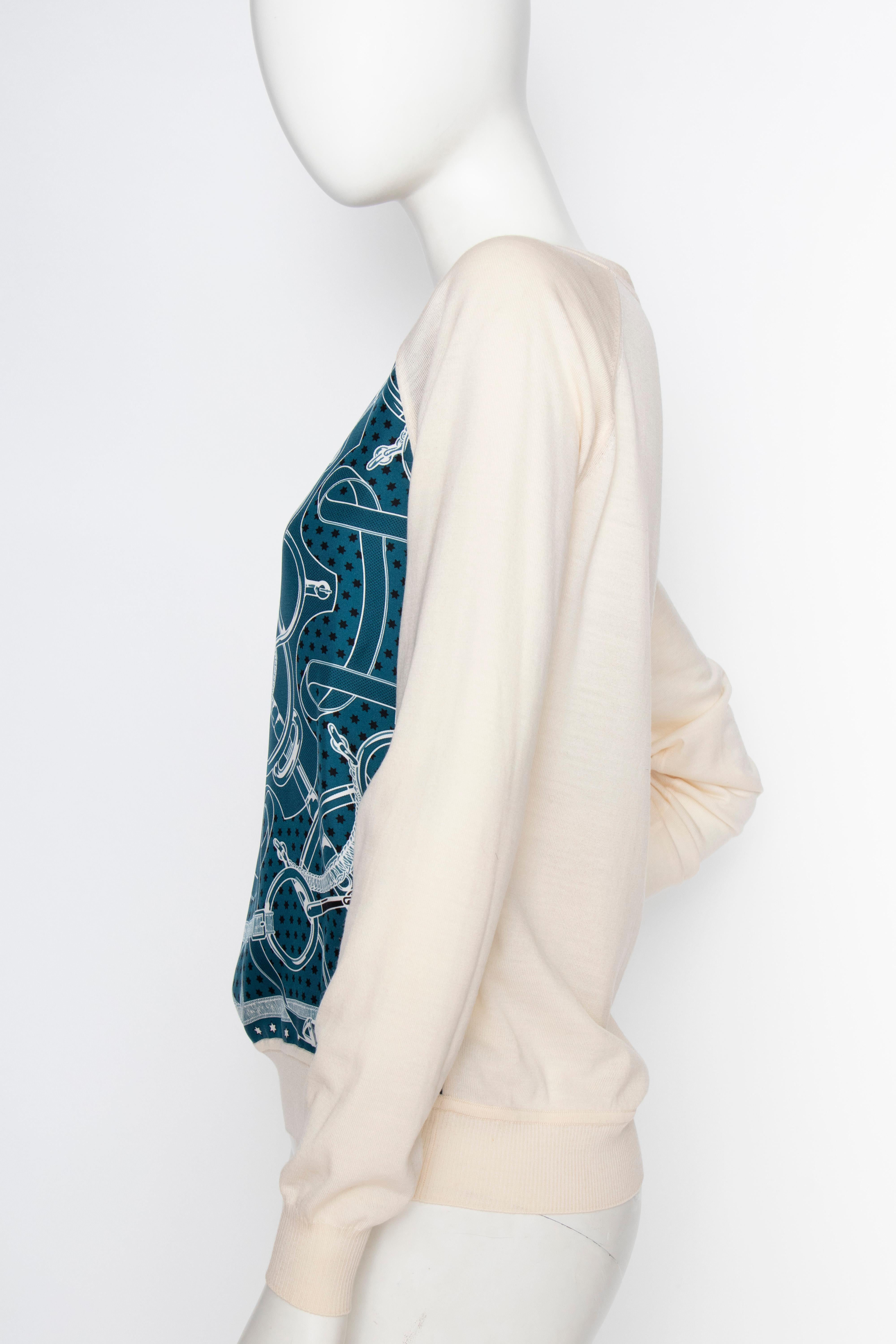 A 1990s Vintage Hermès Silk & Cashmere Knit Blouse In Good Condition In Copenhagen, DK