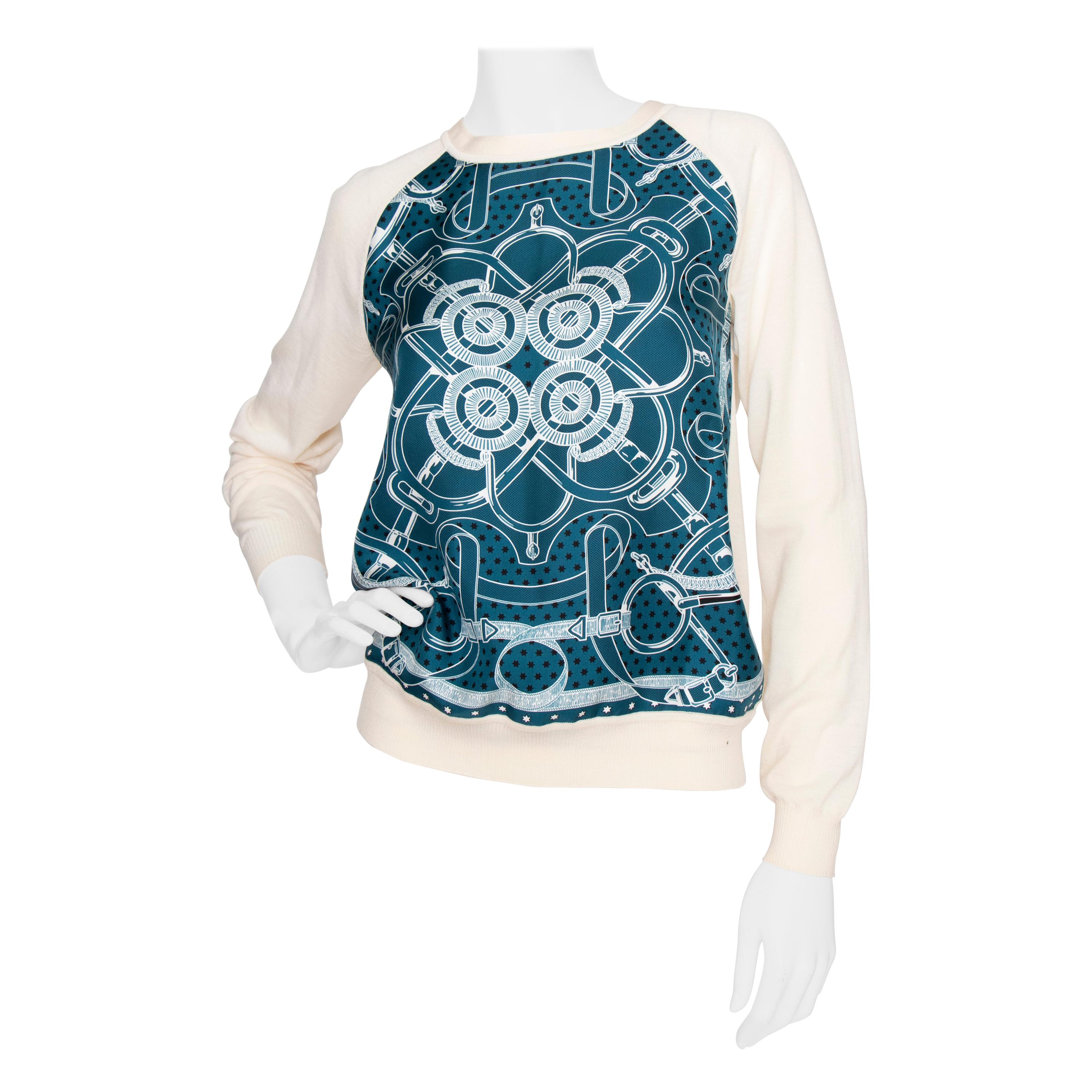 A 1990s Vintage Hermès Silk & Cashmere Knit Blouse