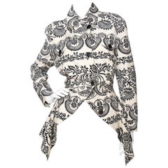 A 1990s Vintage John Galliano White Waterfall Wool Blazer