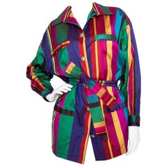 A 1990s Vintage Versace Sport Silk Trench Jacket 