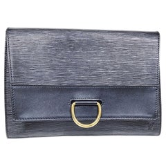 A 1993 Louis Vuitton Jena Black Epi Leather Clutch in Excellent Condition