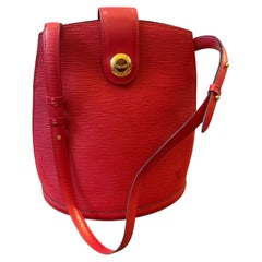 A 1995 Vintage Louis Vuitton Castillan Red Epi Leather Cluny Shoulder Bag