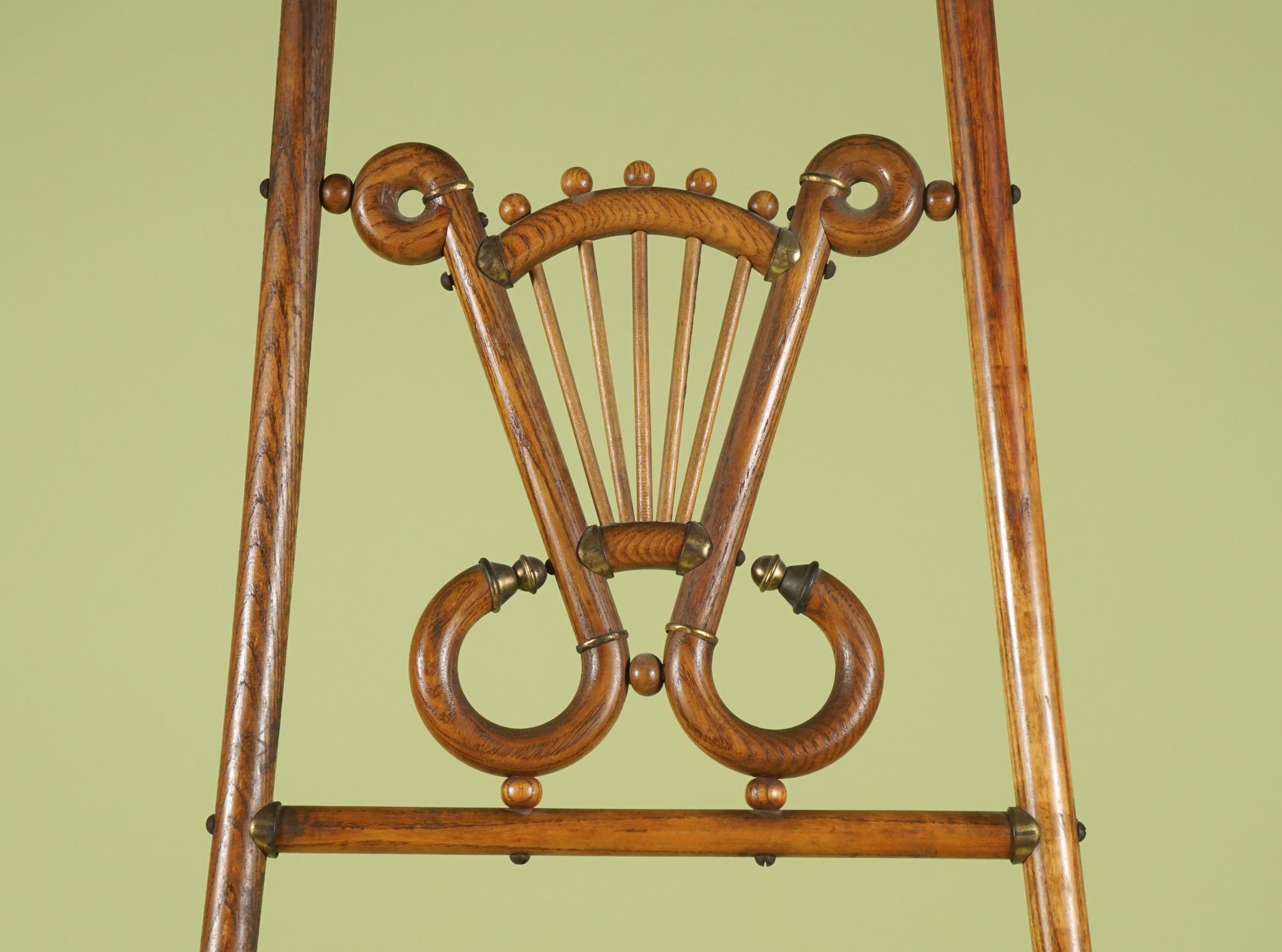Aesthetic Movement 19th C. Brass Mounted Bamboo Easel from the Estate of Sir John Richardson For Sale