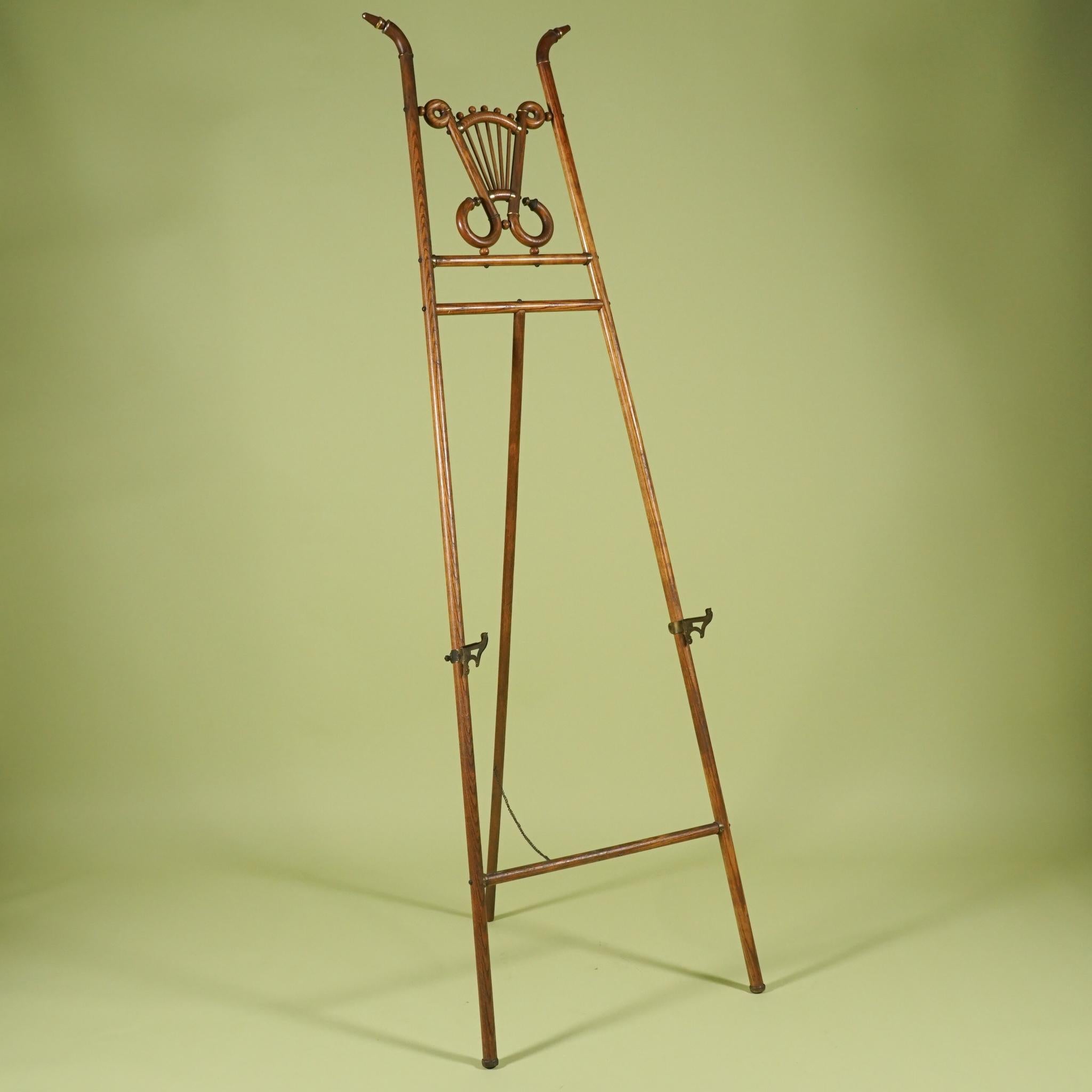 19th C. Brass Mounted Bamboo Easel from the Estate of Sir John Richardson For Sale 2