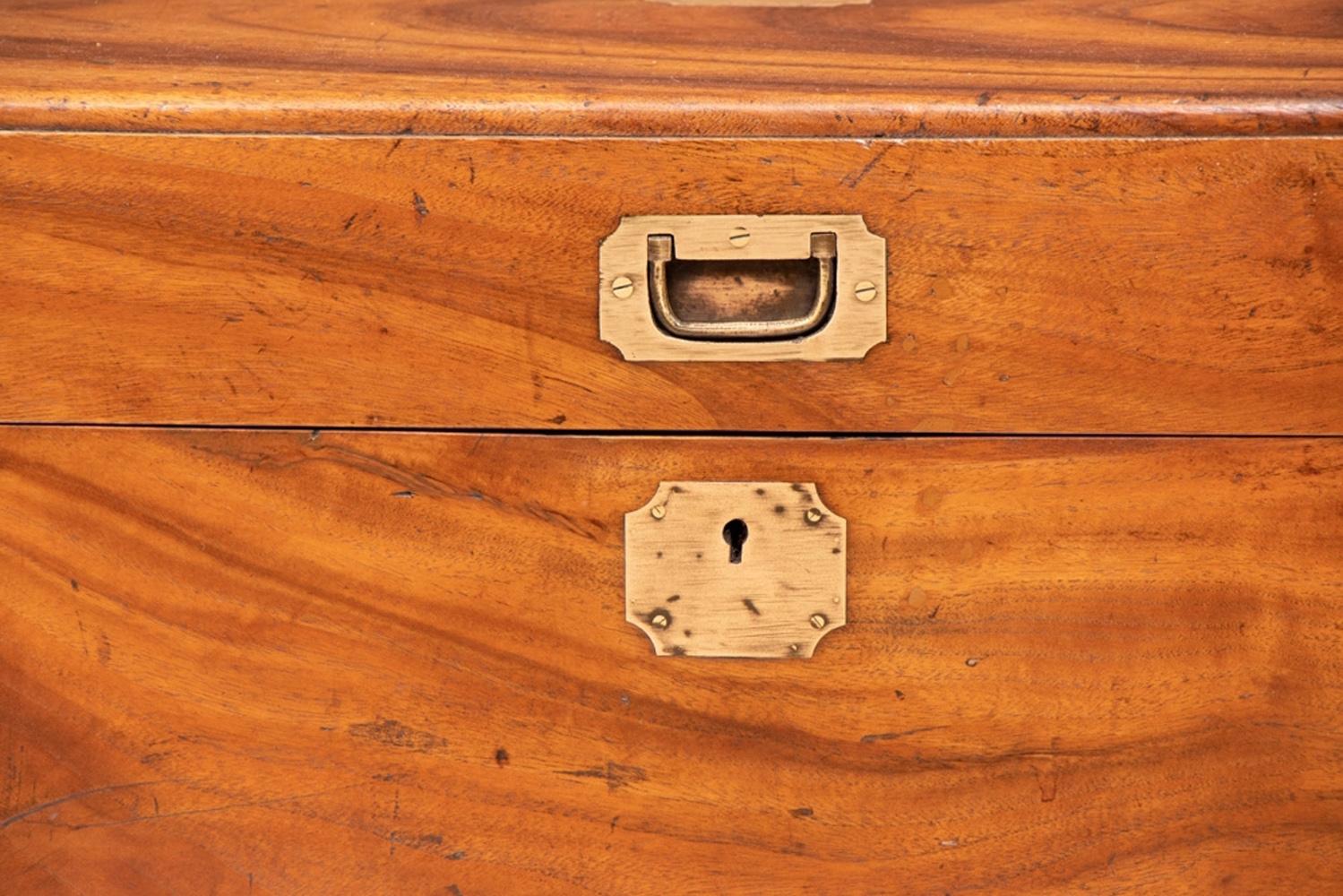 Early Victorian 19th Century Camphor Wood Military Trunk, circa 1850