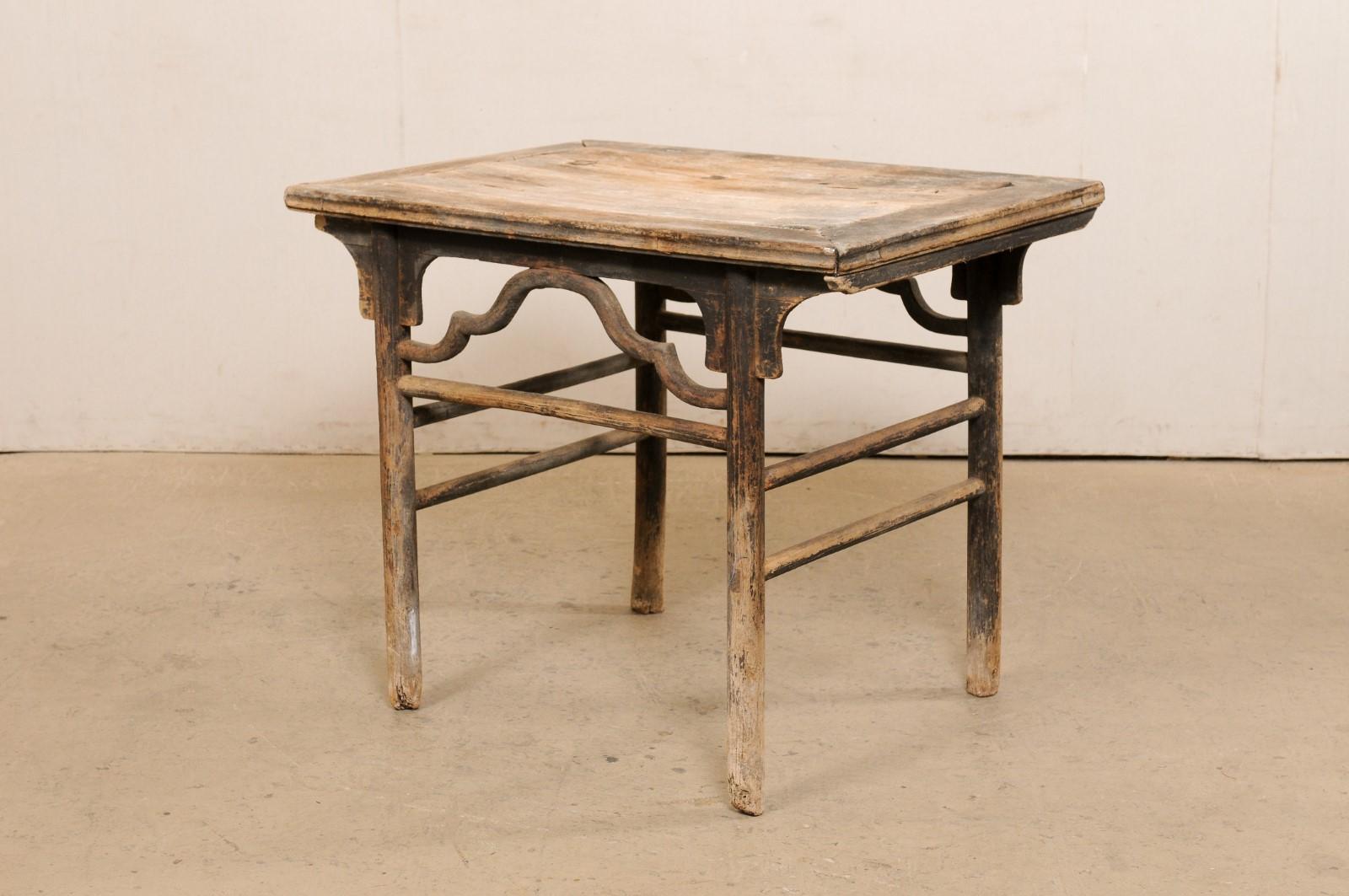 19th C. Chinese Occasional Table w/its Original Finish & Old Joinery Repairs For Sale 5