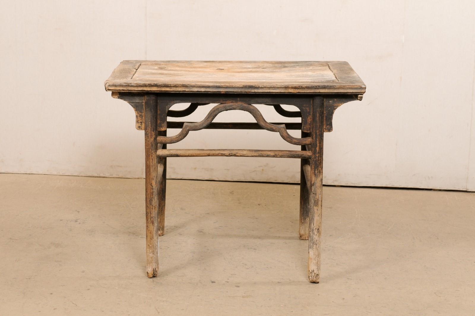 19th C. Chinese Occasional Table w/its Original Finish & Old Joinery Repairs For Sale 6