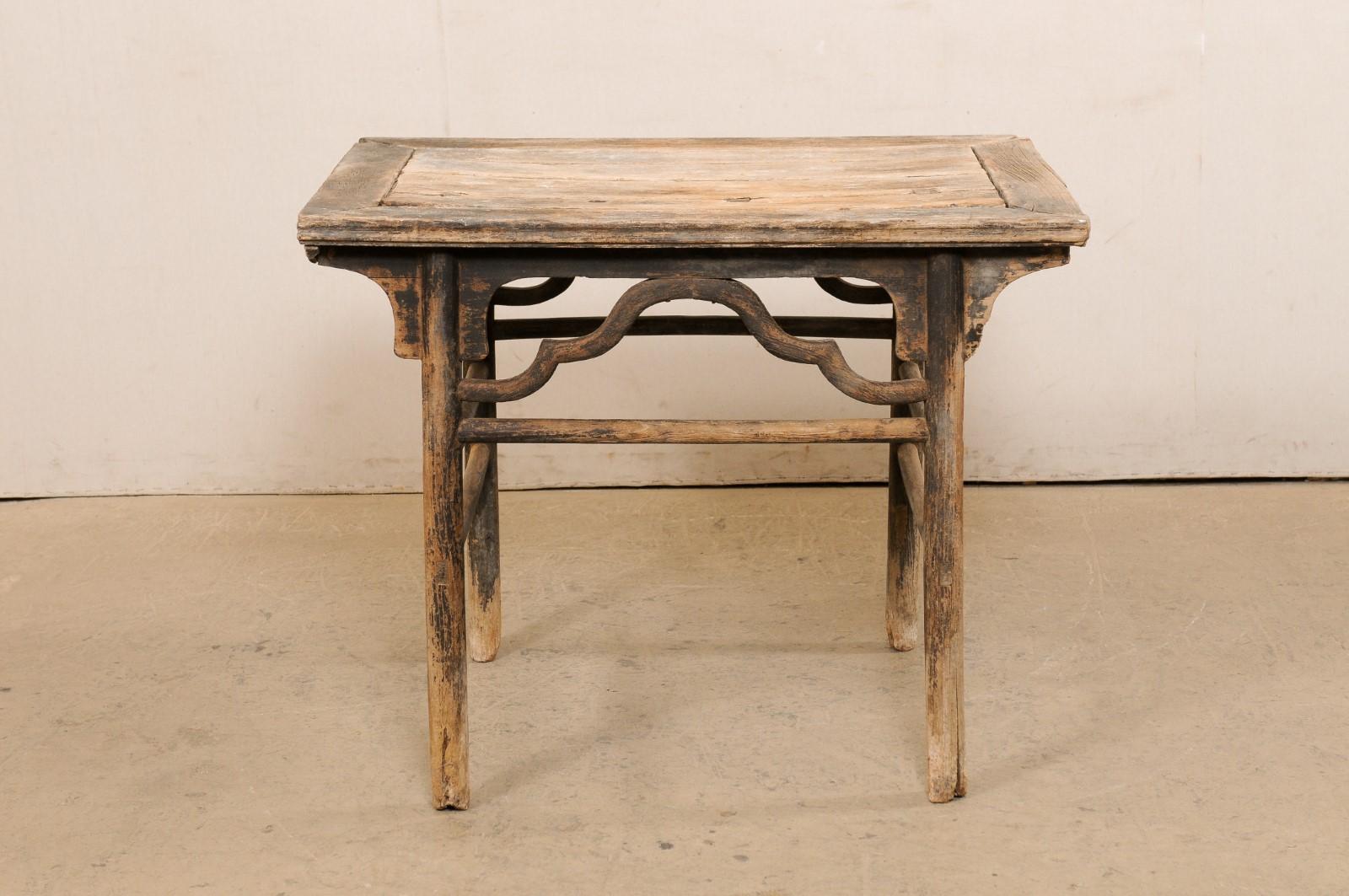 19th C. Chinese Occasional Table w/its Original Finish & Old Joinery Repairs For Sale 2