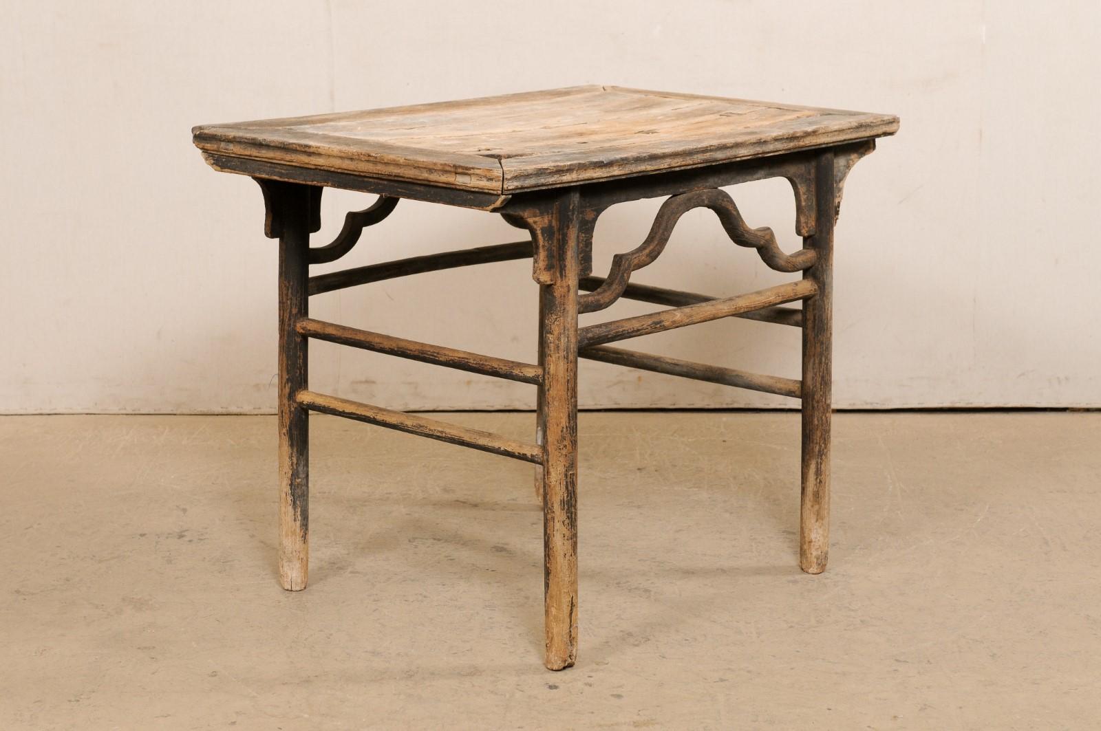19th C. Chinese Occasional Table w/its Original Finish & Old Joinery Repairs For Sale 3