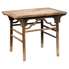 Antique 19th C. Chinese Occasional Table w/its Original Finish & Old Joinery Repairs