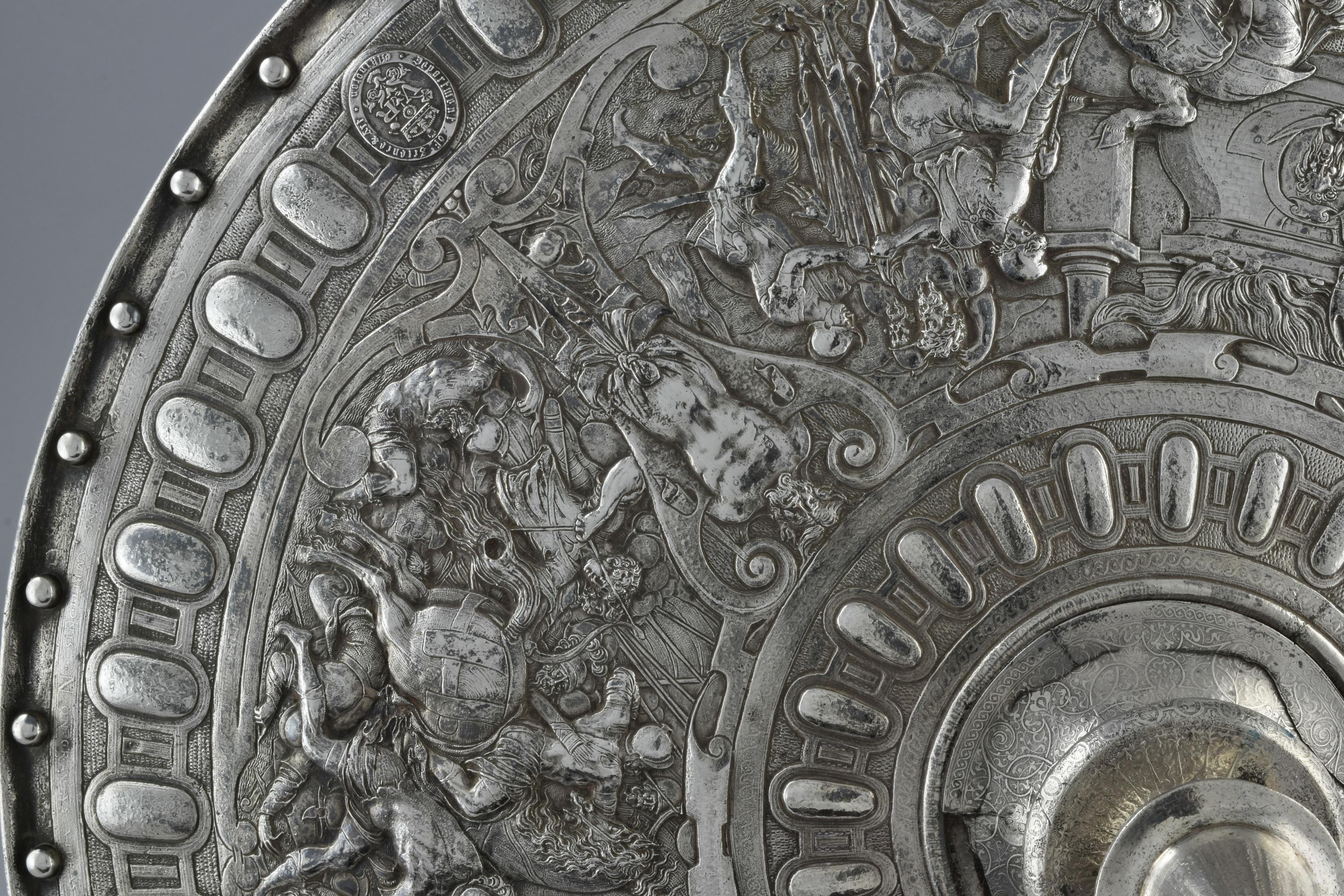 A 19th C electrotype of a 16th C Italian Shield by Elkington & Co.  In Good Condition For Sale In London, GB