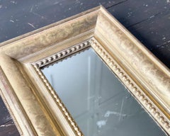 A 19th C Etched Giltwood Moulded Frame Rectangular Italian Mirror