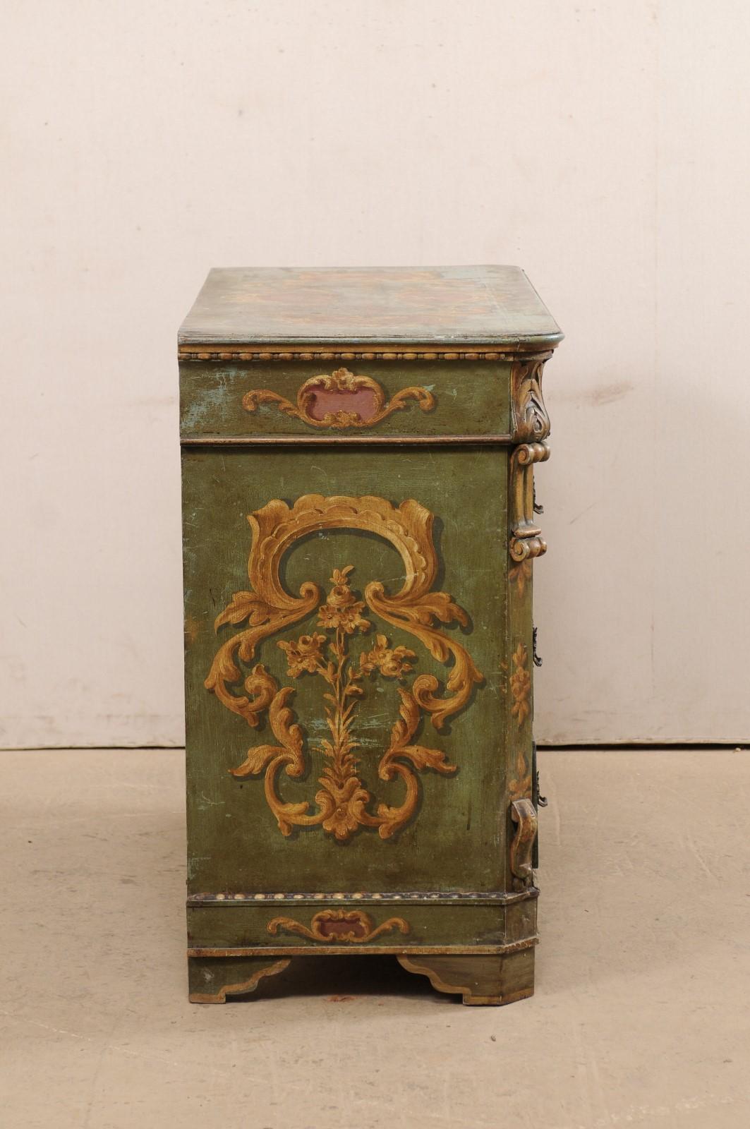 19th Century European Chest of Drawers with Original Decoratively Painted Finish For Sale 2