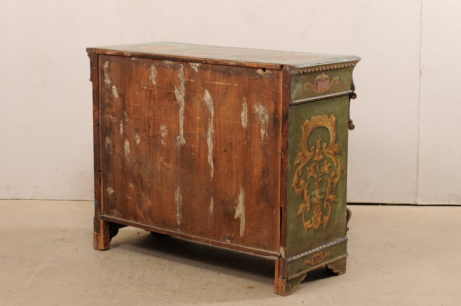 19th Century European Chest of Drawers with Original Decoratively Painted Finish For Sale 3
