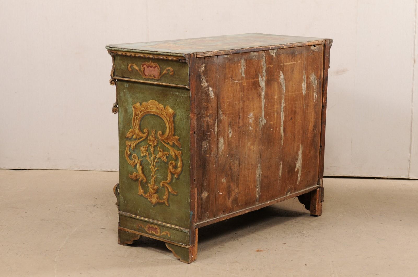 19th Century European Chest of Drawers with Original Decoratively Painted Finish For Sale 4