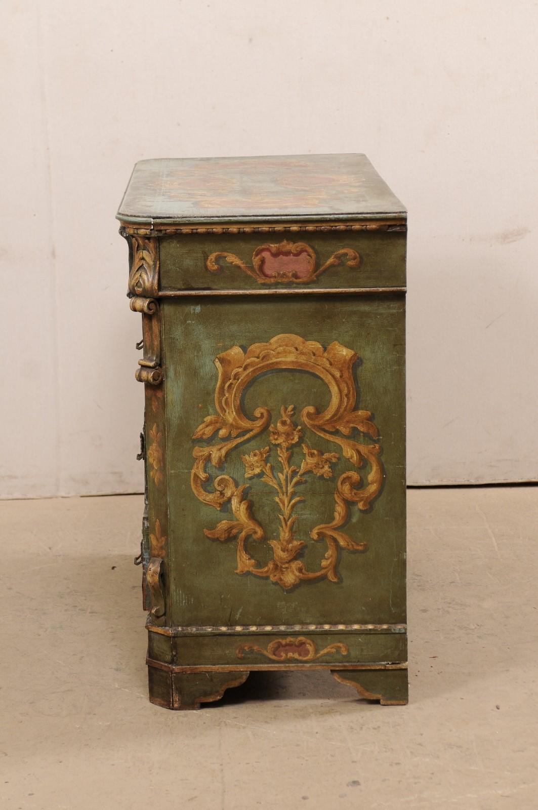 19th Century European Chest of Drawers with Original Decoratively Painted Finish For Sale 5