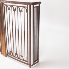 19th C French Iron Console Table with Brass Details, No Top