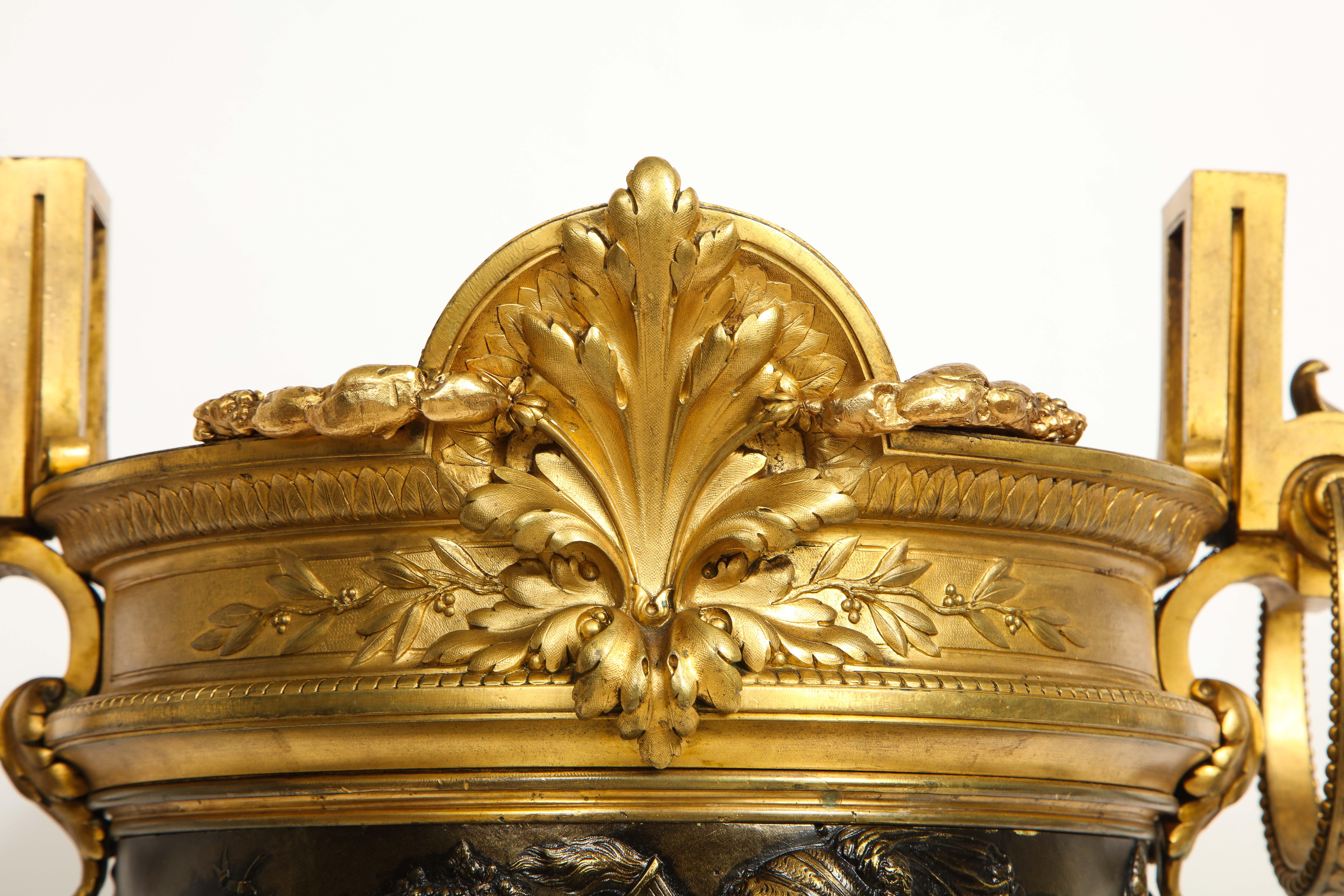 A 19th C. French Louis XVI Patinated & Doré Bronze Jardinière, F. Barbedienne For Sale 9