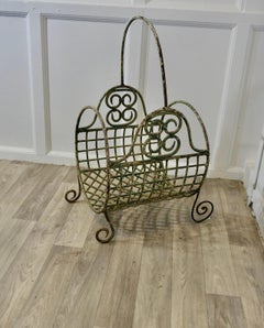 A 19th C French Wirework Log Carrier Basket   This is a charming piece