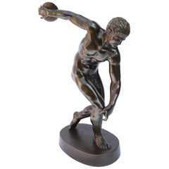 19th Century Italian Large Bronze Study of the Classical Discus Thrower